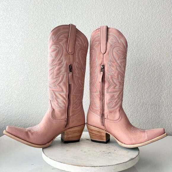 Lane SMOKESHOW Womens Cowboy Boots 10 Pink Leather Western Cowgirl Mid Calf - Picture 9 of 14